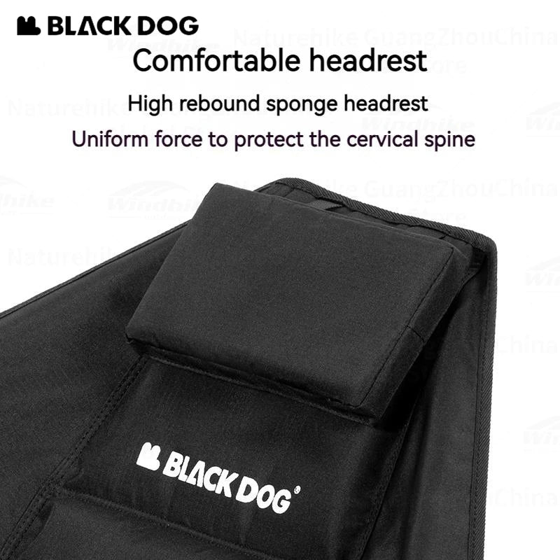 BLACKDOG Folding Black Rocking Swing Chair with Pillow 160° Portable Adjustable Lying Leisure Recliner 150kg Max Load Camping Hiking Picnic Beach Travel Chair 7075 Aluminum Heavy Duty Original Black Dog