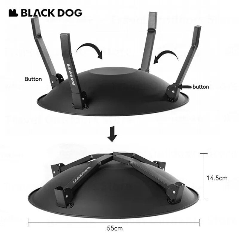 BLACKDOG FIRE PIT Barbecue Heating Charcoal Grill Stove Burner Camping Cooking Tea Coffees Iron BBQ Stove Home Outdoor Fire With Flameproof Netting Black Dog