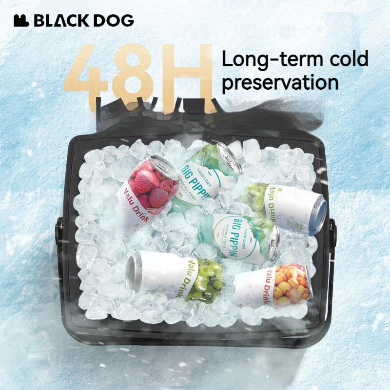 BLACKDOG ICELAND Cooler Storage Box 13L 25L Hot and Cold up to 48H Foods Drinks Ice Box Outdoor Camping Picnic Fishing 3 Layer PP EPS Insulation Chest Container 50kg Max Load Black Dog