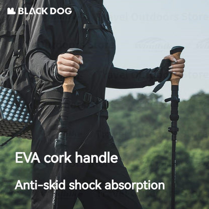 Blackdog Aluminum Alloy Trekking Pole Portable Ultralight Foldable Mountaineering Stick Foldable Climbing Walking Stick Adjustable Telescopic Camping Outdoor