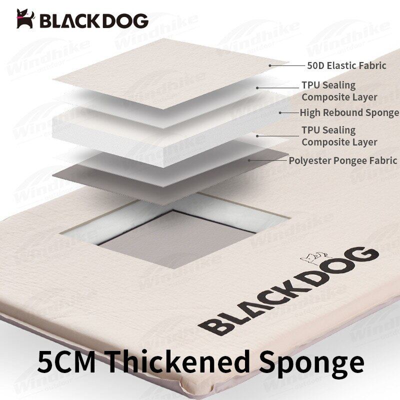 BLACKDOG Sponge Air Cushion With Pillow Outdoor Sleeping Pad Mattress Single Double Bed Portable Folding Mat Automatic Air Auto Inflate Tent Bed