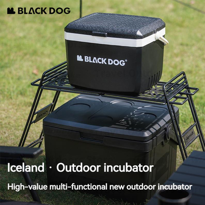 BLACKDOG ICELAND Cooler Storage Box 13L 25L Hot and Cold up to 48H Foods Drinks Ice Box Outdoor Camping Picnic Fishing 3 Layer PP EPS Insulation Chest Container 50kg Max Load Black Dog