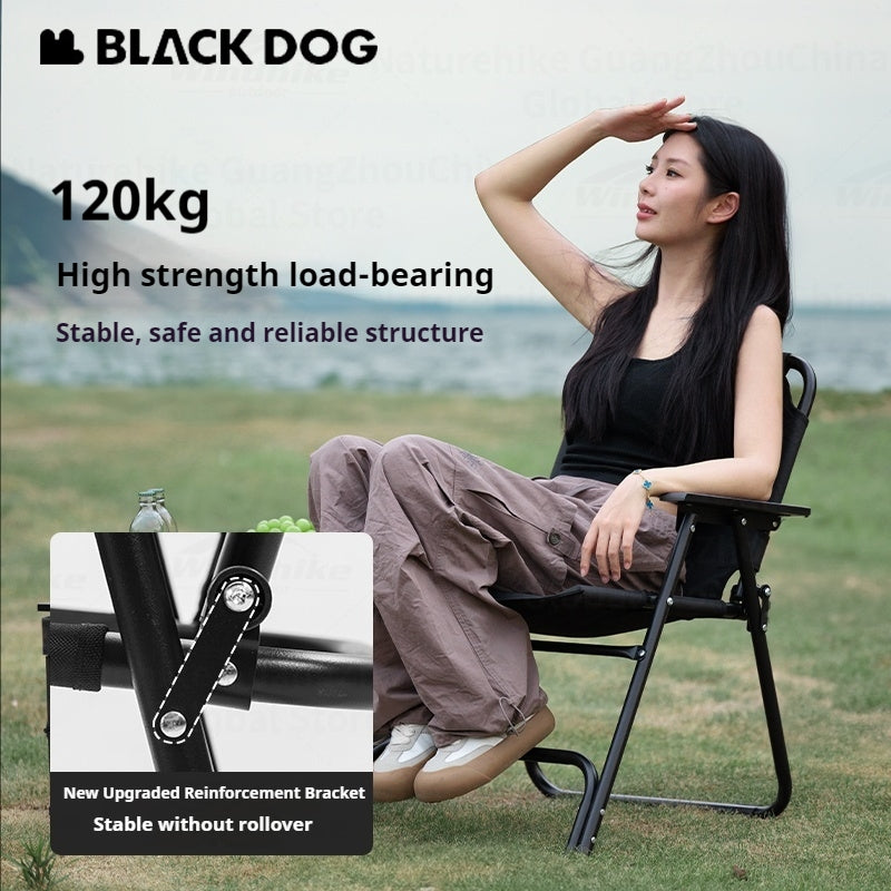 Blackdog Leisure Coffee Chair Portable Casual Folding Chair 600D Thick Double-Layer Oxford Cloth Camping Fishing Wood Armchair Bearing 120kg Seat