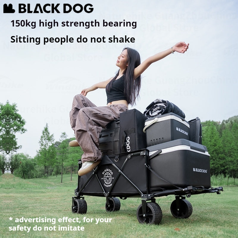 BLACKDOG Mountain Shadow Plus Camping Cart Portable Folding Cart With Brake Wheels Detachable Large Capacity Utility Wagon Outdoor Collapsible Trolley