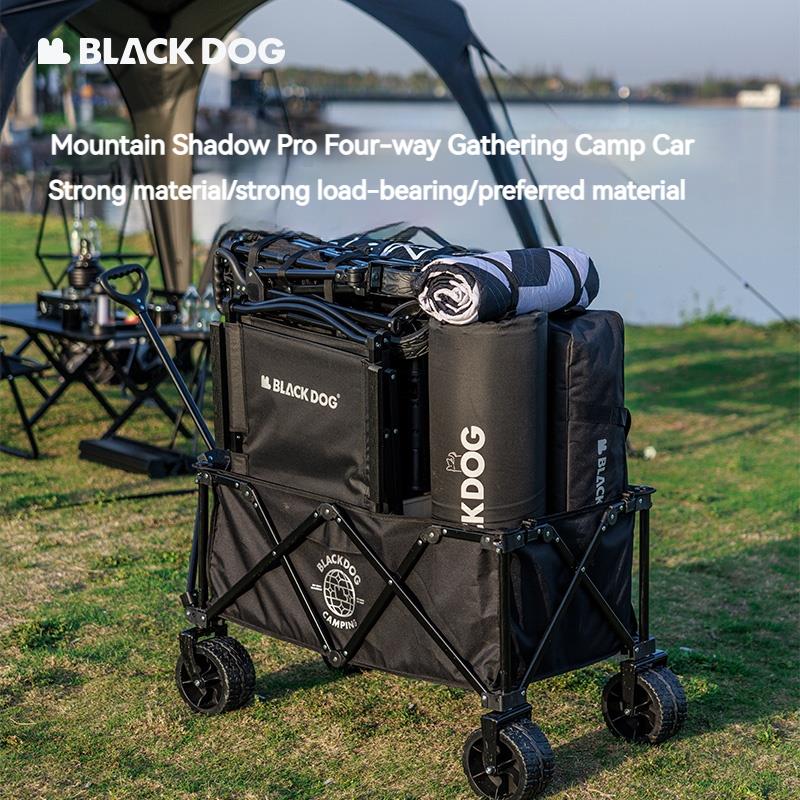 BLACKDOG Mountain Shadow Pro Camping Cart 150 Liters Large Capacity Folding Collapsible Cart Wagon Hiking Outdoor Garden Picnic Sundries Portable Handcart Storage Detachable Four-way Trolley With Brake Heavy Duty Original Black Dog