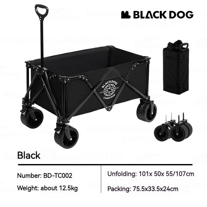 BLACKDOG Mountain Shadow Pro Camping Cart 150 Liters Large Capacity Folding Collapsible Cart Wagon Hiking Outdoor Garden Picnic Sundries Portable Handcart Storage Detachable Four-way Trolley With Brake Heavy Duty Original Black Dog