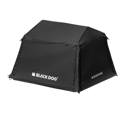 BLACKDOG STAR 5.9 Black Automatic Cabin Style Tent 1 Bedroom 4 Awning Canopy Halls Fast Build Vinyl Coated Sunscreen Waterproof Outdoor Camping Tent for 3-4 Person Large up to 27m² Usable Area