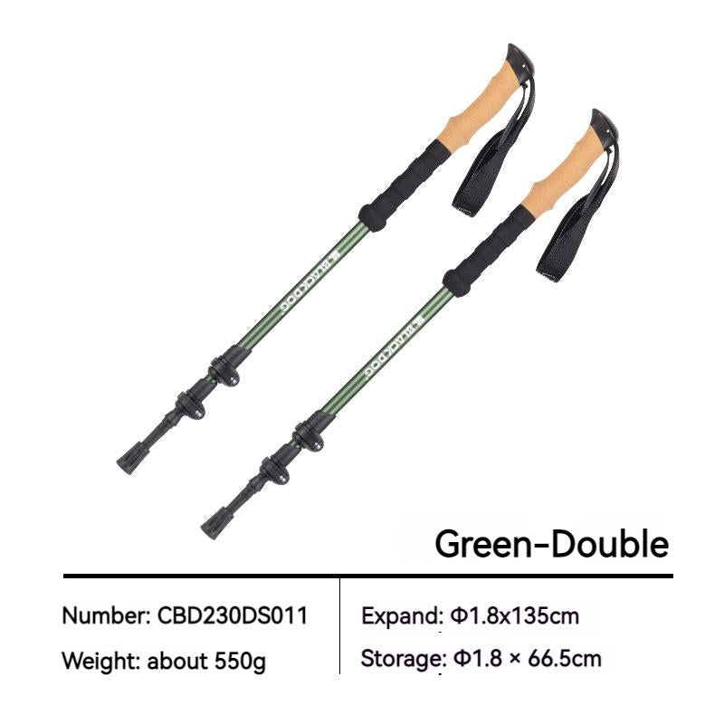 BLACKDOG Ultralight Trekking Poles Outdoor Telescopic 66.5-135CM 275g Walking Trek Rod Stick 6061 Aluminum Alloy Portable Ultralight 3-Section External Lock Climbing Hiking Camping Stick Skiing for Adult Black Dog