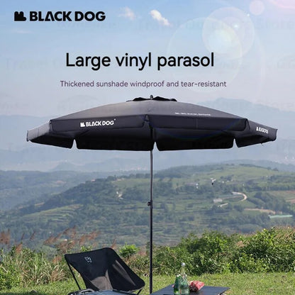 BLACKDOG Black Umbrella Curtain Portable Ultralight Rain Protection Sun Shade 5-6 Persons Canopy Outdoor Parasol Sunscreen Picnic Sun Shelter Shading Vinyl Fabric Rainproof UPF50+ Camping Hiking Beach Travel Heavy Duty Original Black Dog