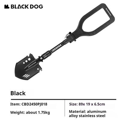 Blackdog Foldable Portable Engineer Shovel Outdoor Lightweight Multifunctional Stainless Steel Thickened Camping Shovel Fishing Hiking Tool Equipment