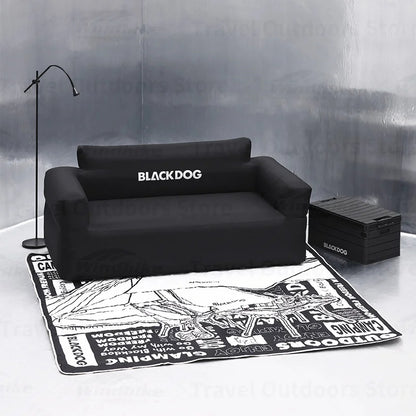 BLACKDOG Inflatable Sofa Outdoor Black Camping Double Portable Sofa Bed 45cm Height up to 300kg Max Load Built-in Electric Air Pump USB C Rechargeable Outdoor Beach Picnic Waterproof Lazy Chair Black Dog