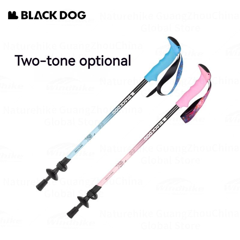 BLACKDOG Trekking Poles for Kids Aluminum Alloy 65-105cm Telescopic 194g Ultralight Walking Trek Stick Rod for Climbing Hiking Children Outdoor Camping Girl Boy Black Dog