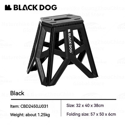 BLACKDOG Camping Folding Stool Portable Ultralight PP Chair Outdoor Stable Bucket Rack Camping Travel Fishing Beach Stool Chair Load Bearing 100kg Heavy Duty