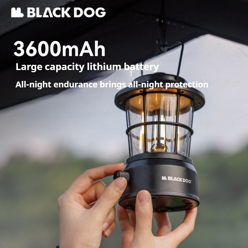 Blackdog Retro Mini Camping Light Portable Lightweight Rechargeable Lamp Waterproof 3600mAH Battery LED Atmosphere Stepless Dimming Hanging Lantern