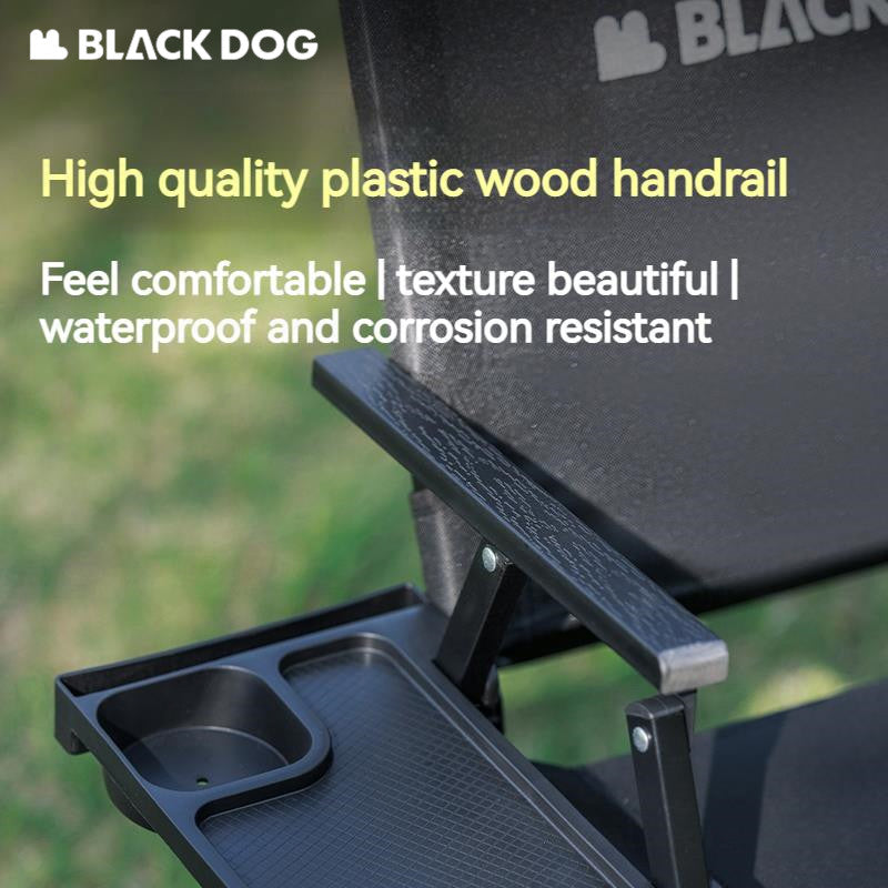 BLACKDOG MOUNTAIN SOUL Black Portable Folding Kermit Chair Outdoor Camping Picnic Travel Ultralight Low High PRO Heavy Duty Foldable Chair up to 190kg Max Load Thick Carbon Steel Frame Black Dog