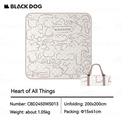 BLACKDOG Portable Ultrasonic Aluminum Picnic Mat Soft And Skin-Friendly Water-proof Moisture-Proof And Stain-Proof Mattress Sleeping Pad Beach Garden Hiking Camping Outdoor Blanket Original Heavy Duty Black Dog