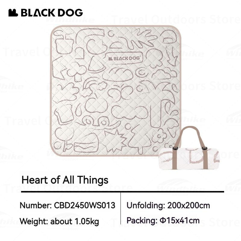 BLACKDOG Portable Ultrasonic Aluminum Picnic Mat Soft And Skin-Friendly Water-proof Moisture-Proof And Stain-Proof Mattress Sleeping Pad Beach Garden Hiking Camping Outdoor Blanket Original Heavy Duty Black Dog