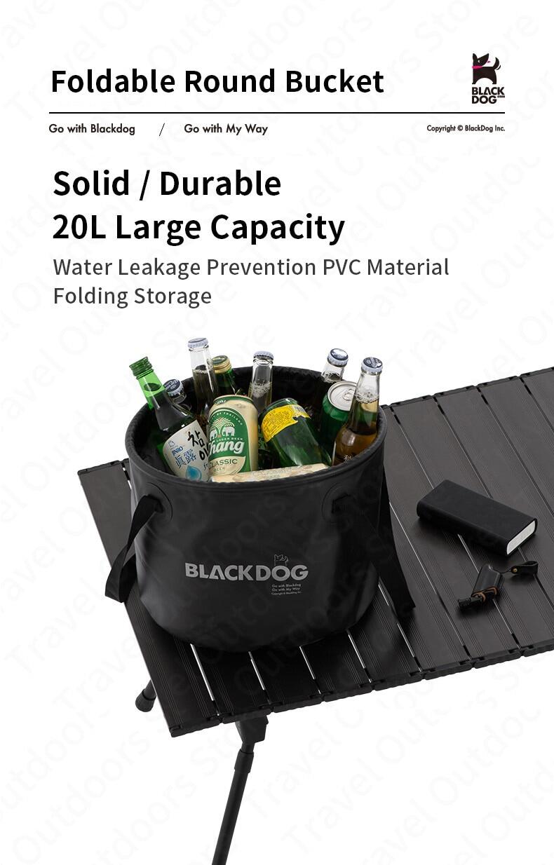 BLACKDOG PVC Foldable Water Bucket Portable Ultralight 20L Water Bucket PVC Waterproof Storage Bag Round Square Shapes Foldable Sink Wash Basin