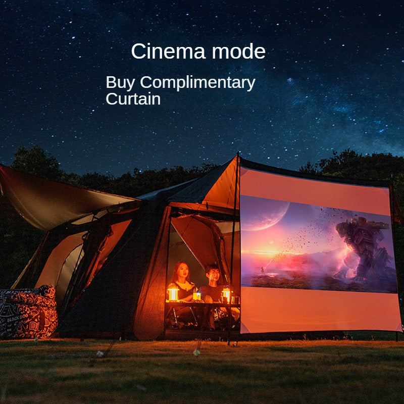 BLACKDOG STAR CHASE Black Cinema Automatic Cabin Style Tent 8-10 Person Waterproof Extra Large Use Space up to 33m² 2 Bedroom 4 Awning Canopy Halls Vinyl Coated Sunscreen